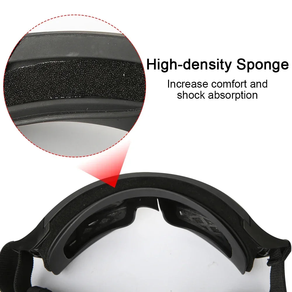 Tactical Goggles Mountaineering Shooting Sunglasses Windproof Sand Control Motocross CS Glasses 3 Lenses Replaceable Motorcycle by PETAL & GLOW