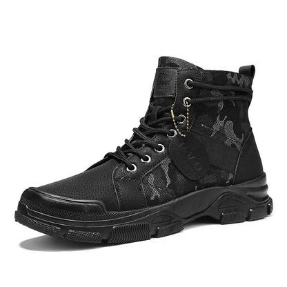 Military Boots for Men Autumn High Top Camouflage Desert Casual Flats Mens Boot Breathable Non Slip Work Shoes Zapatillas Hombre by PETAL & GLOW