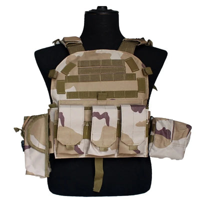 Adult Military Tactical Vest Body Armor Protection Plate Carrier Airsoft Accessories Outdoor Hunting Combat Equipment MOLLE Vest by PETAL & GLOW