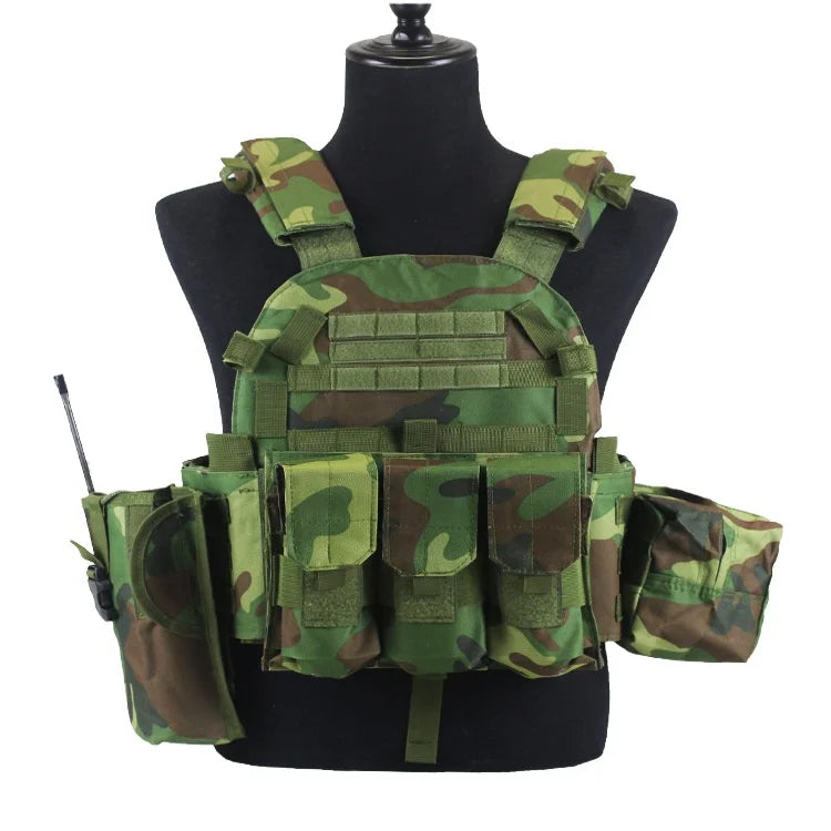 Adult Military Tactical Vest Body Armor Protection Plate Carrier Airsoft Accessories Outdoor Hunting Combat Equipment MOLLE Vest by PETAL & GLOW
