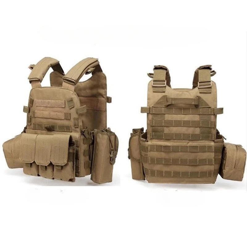 Adult Military Tactical Vest Body Armor Protection Plate Carrier Airsoft Accessories Outdoor Hunting Combat Equipment MOLLE Vest by PETAL & GLOW