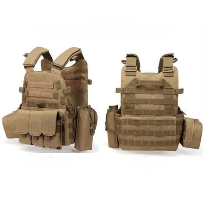 Adult Military Tactical Vest Body Armor Protection Plate Carrier Airsoft Accessories Outdoor Hunting Combat Equipment MOLLE Vest by PETAL & GLOW