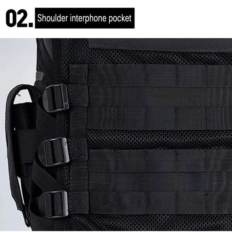 Adjustable Molle Tactical Vest Military Combat Body Armor Vests Security Hunting Army Outdoor CS Game Airsoft Training Jacket by PETAL & GLOW