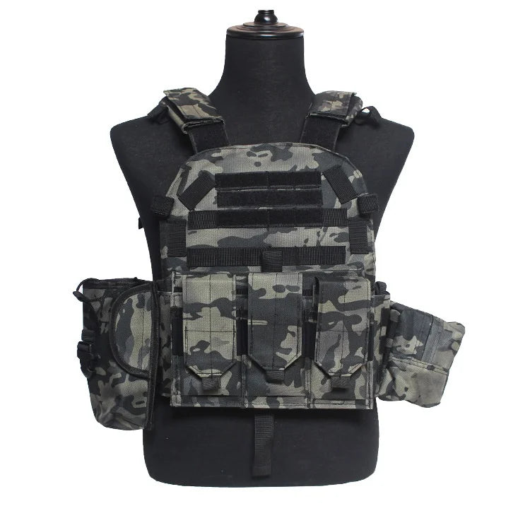 Adult Military Tactical Vest Body Armor Protection Plate Carrier Airsoft Accessories Outdoor Hunting Combat Equipment MOLLE Vest by PETAL & GLOW