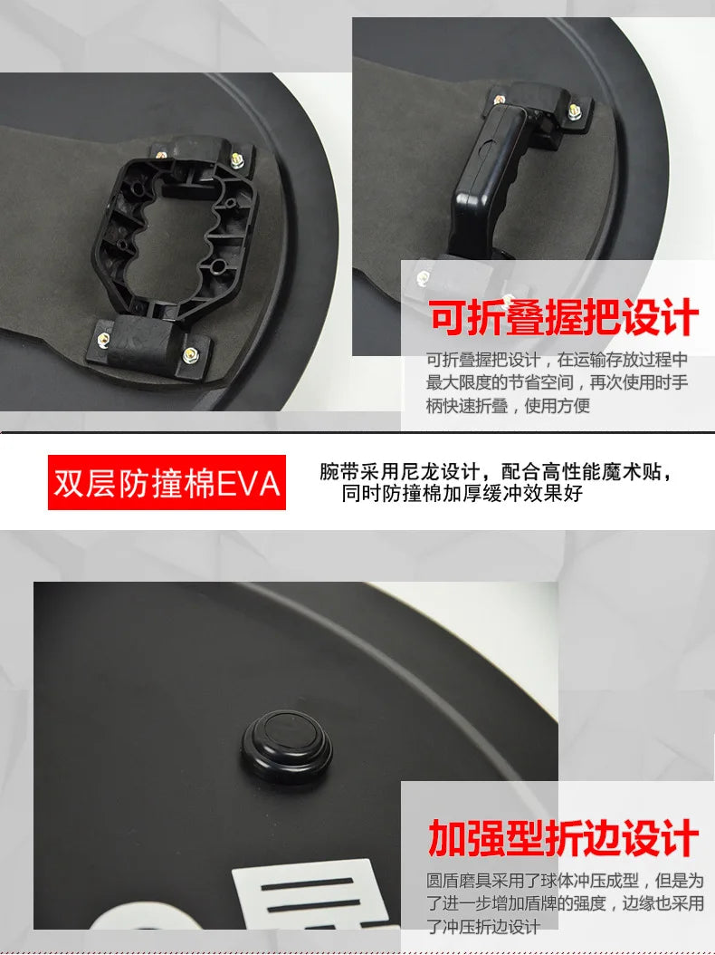 Hand Held Aluminum Alloy Riot Shield Round Tactical Shield Security Equipment Security Equipment Supplies by PETAL & GLOW