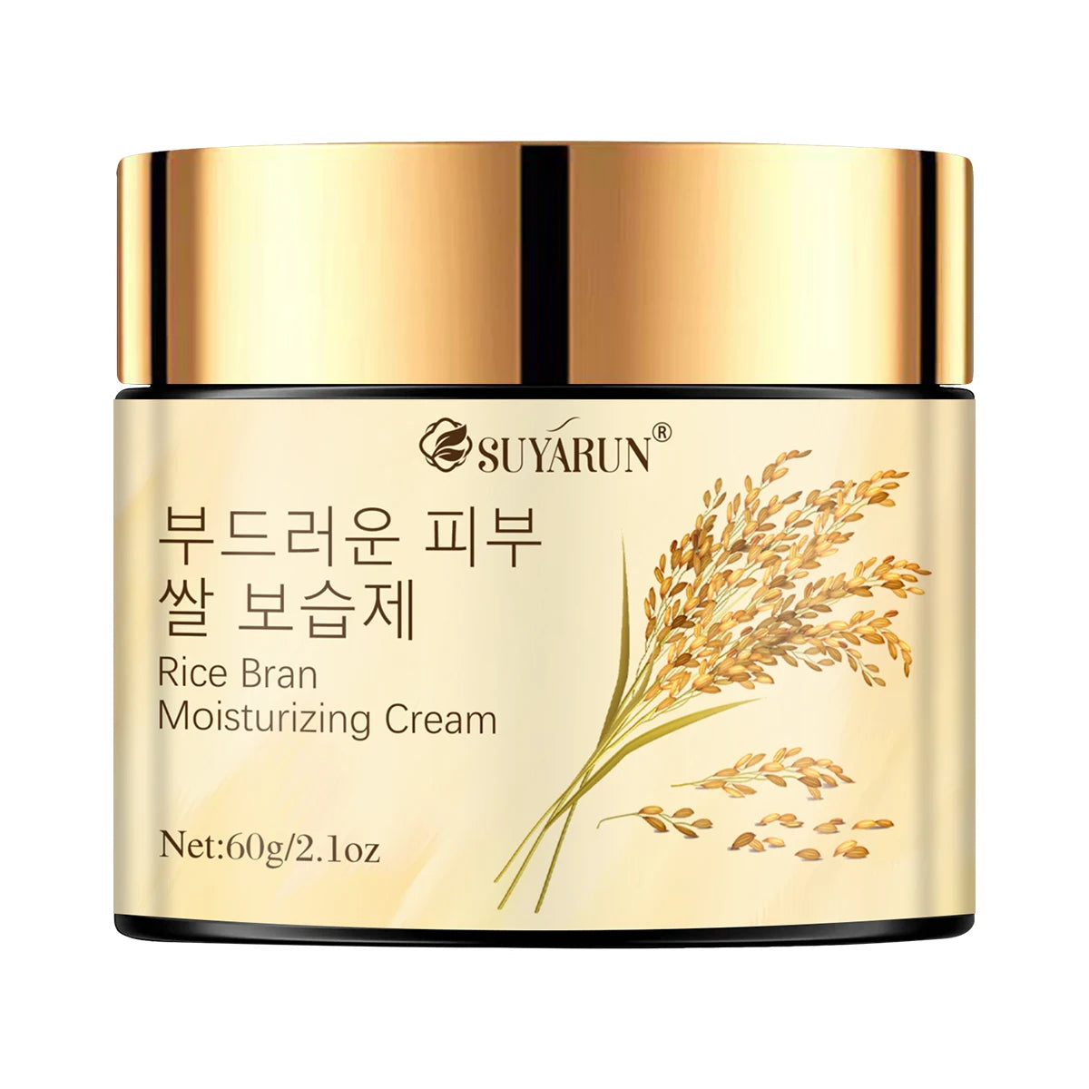 SUYARUN Korean Rice Extract Hydrating Face Cream 24H Moisture - Brightening Nourishing Skincare for Dry Sensitive Skin All Types