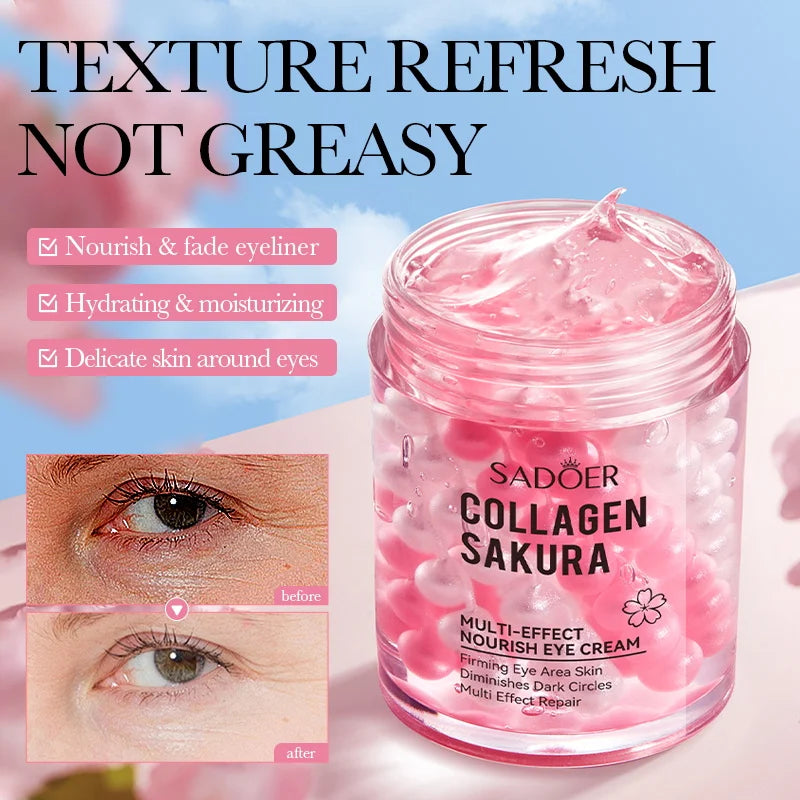 SADOER Sakura Eye Cream Anti Dark Circles Wrinkles Moisturizing Hydrating Anti-aging Creams Eyes Skin Care