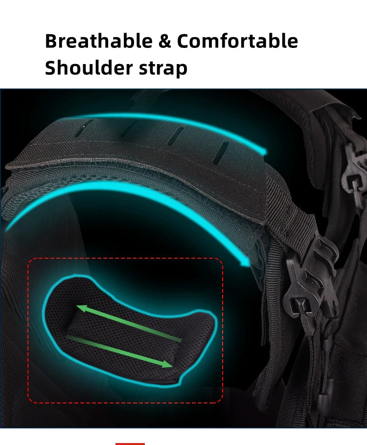 YAKEDA Tactical Vest Outdoor Hunting Plate Carrier Protective Adjustable Vest Airsoft Carrier Combat Equipment 6094 Vest by PETAL & GLOW