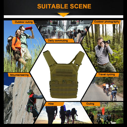 Tactical Hunting Tactical Vest Waterproof Outdoor Body Armor Lightweight JPC Molle Plate Carrier Vest for CS Game Jungle Gear by PETAL & GLOW