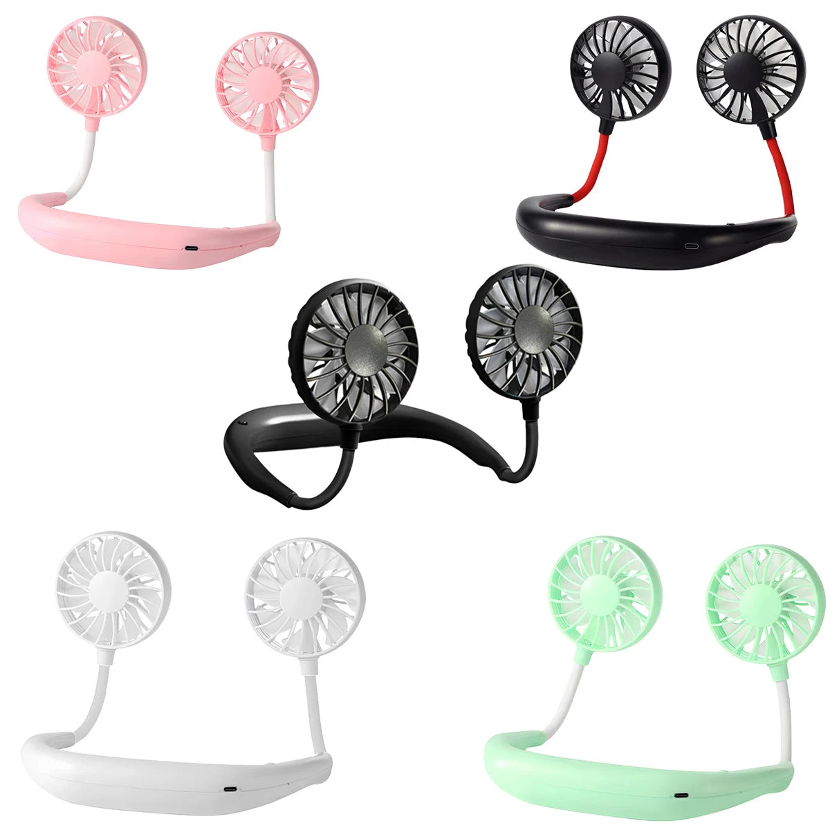Neck Fan Rechargeable 1200mAh 3 Speeds Hands Free Wearable Fan Portable Personal Cooling Fan for Travel Outdoor Hot Sale