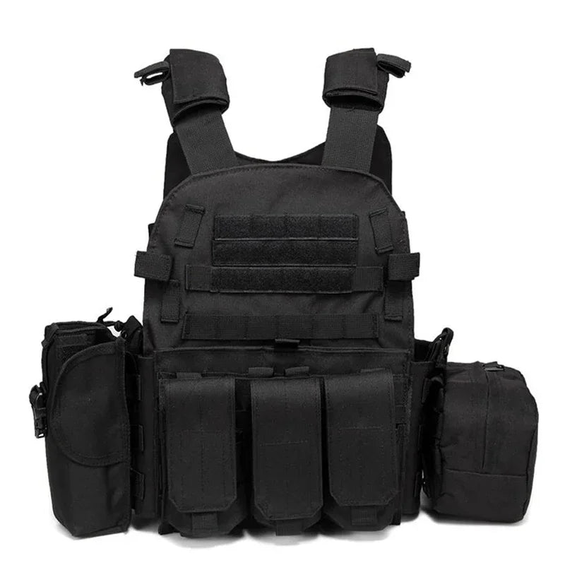 6094 Military Tactical Vest Body Armor Combat 1Army CS Gear Hunting Plate Carrier Airsoft Accessories Wargame Pouch Molle Vest by PETAL & GLOW