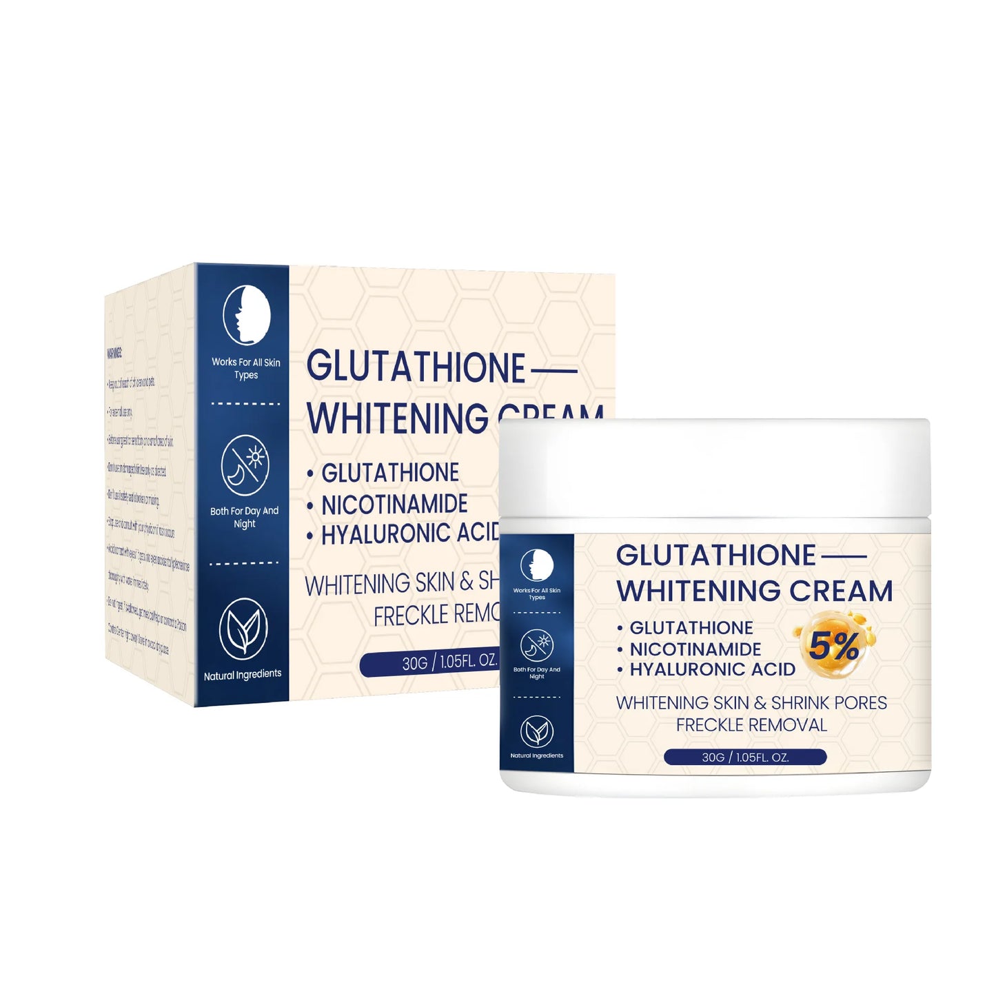 Whitening Face Cream, Reduce Dark Spots, Sun Spots, Melanin, With Collagen, Glutathione, Even Skin Tone For All Skin Types by PETAL & GLOW