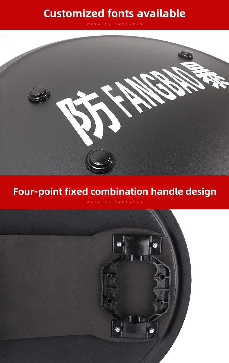 Metal Tactical Handheld Aluminum Alloy Round Shield Riot Shield Round Tactical Shield Security Equipment Security Equipment by PETAL & GLOW