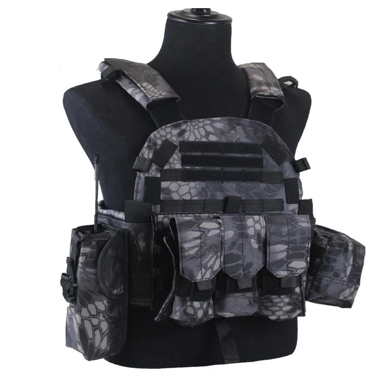 Adult Military Tactical Vest Body Armor Protection Plate Carrier Airsoft Accessories Outdoor Hunting Combat Equipment MOLLE Vest by PETAL & GLOW
