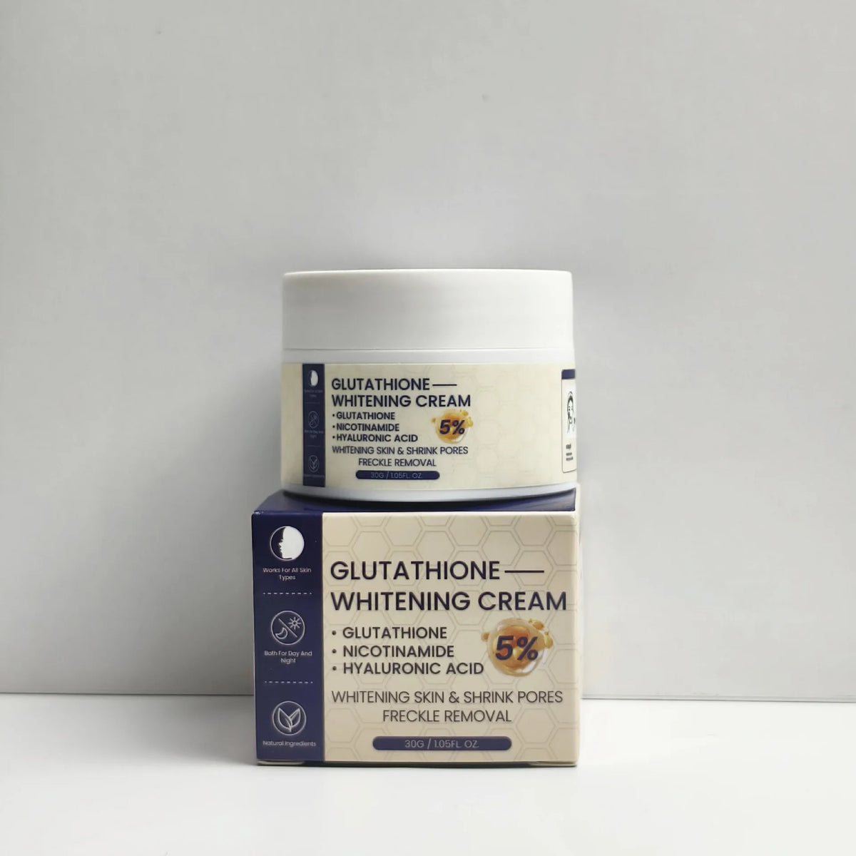 Whitening Face Cream, Reduce Dark Spots, Sun Spots, Melanin, With Collagen, Glutathione, Even Skin Tone For All Skin Types by PETAL & GLOW