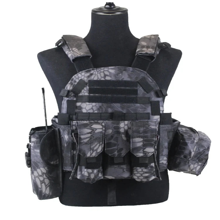 Adult Military Tactical Vest Body Armor Protection Plate Carrier Airsoft Accessories Outdoor Hunting Combat Equipment MOLLE Vest by PETAL & GLOW