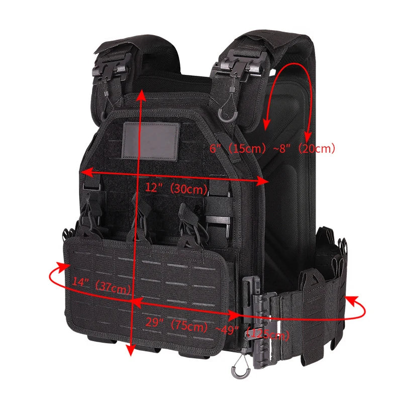 YAKEDA Tactical Vest Outdoor Hunting Plate Carrier Protective Adjustable Vest Airsoft Carrier Combat Equipment 6094 Vest by PETAL & GLOW