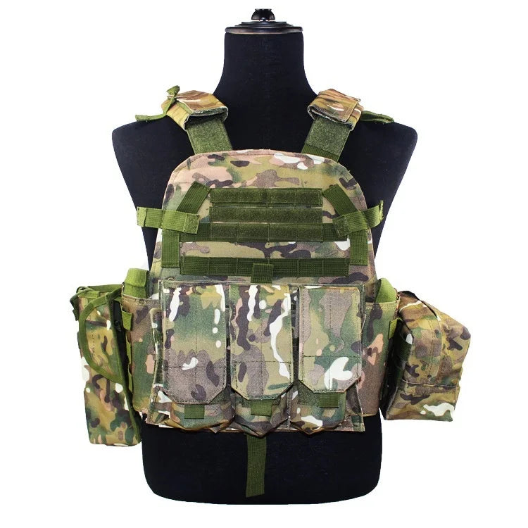 Adult Military Tactical Vest Body Armor Protection Plate Carrier Airsoft Accessories Outdoor Hunting Combat Equipment MOLLE Vest by PETAL & GLOW