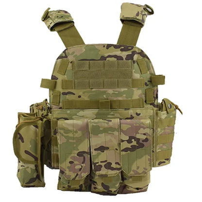 6094 Military Tactical Vest Body Armor Combat 1Army CS Gear Hunting Plate Carrier Airsoft Accessories Wargame Pouch Molle Vest by PETAL & GLOW