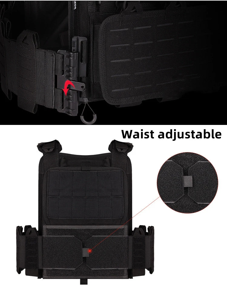 YAKEDA Tactical Vest Outdoor Hunting Plate Carrier Protective Adjustable Vest Airsoft Carrier Combat Equipment 6094 Vest by PETAL & GLOW