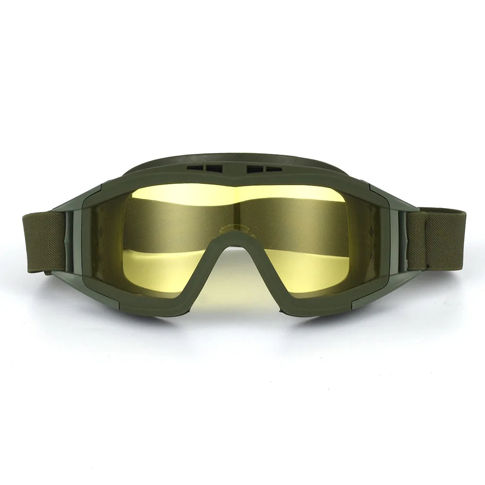 Tactical Goggles Mountaineering Shooting Sunglasses Windproof Sand Control Motocross CS Glasses 3 Lenses Replaceable Motorcycle by PETAL & GLOW