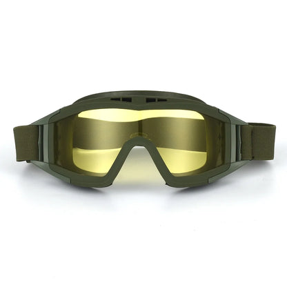Tactical Goggles Mountaineering Shooting Sunglasses Windproof Sand Control Motocross CS Glasses 3 Lenses Replaceable Motorcycle by PETAL & GLOW