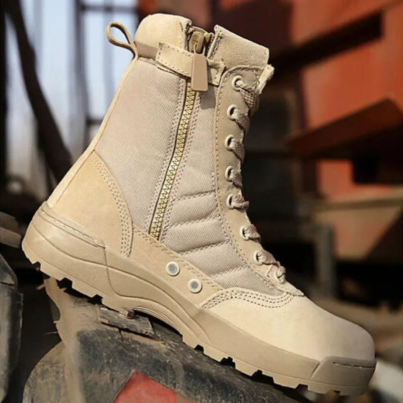 Tactical Boots Men Boots Special Force Desert Combat Boots Outdoor Hiking Boots Ankle Shoes Men Work Safty Shoes by PETAL & GLOW