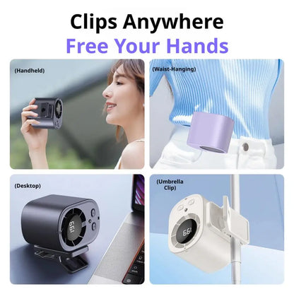 Fan Waist Hanging Neck Clip Handheld Small Fan Desktop Multifunctional High Wind Speed Small Fan