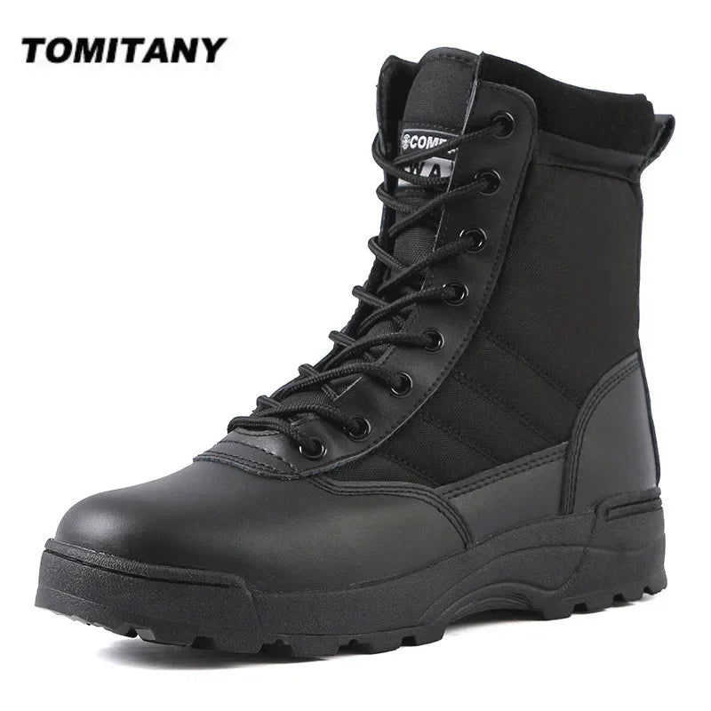 Tactical Boots Men Boots Special Force Desert Combat Boots Outdoor Hiking Boots Ankle Shoes Men Work Safty Shoes by PETAL & GLOW
