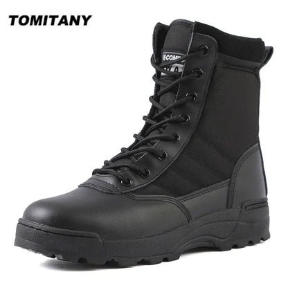 Tactical Boots Men Boots Special Force Desert Combat Boots Outdoor Hiking Boots Ankle Shoes Men Work Safty Shoes by PETAL & GLOW