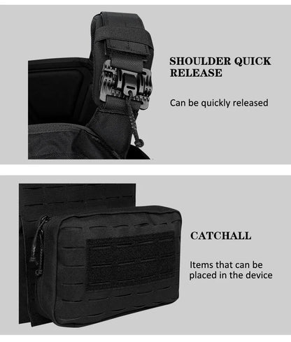 Artex New combat vest 6094 quick detachable light laser cut tactical vest black gear to carry airsoft carrier combat equipment by PETAL & GLOW
