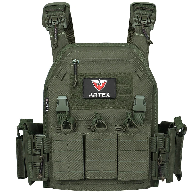 Artex New combat vest 6094 quick detachable light laser cut tactical vest black gear to carry airsoft carrier combat equipment by PETAL & GLOW