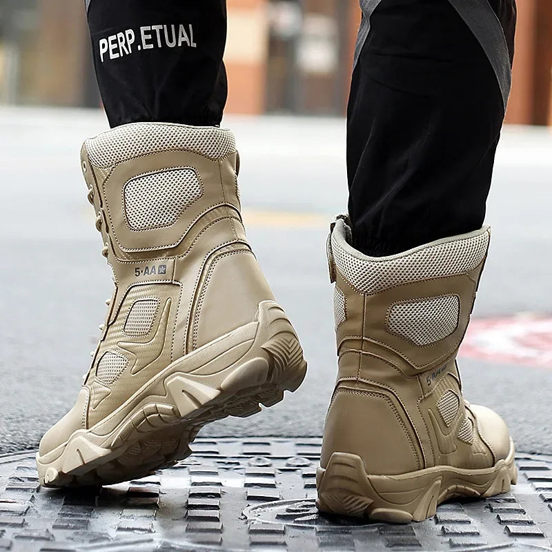 Men Male Masculine Botas Tacticas Hombre Militar Masculine SneakerMotorcycle Ankle Combat Boots Black Botas Militares Hombre by PETAL & GLOW