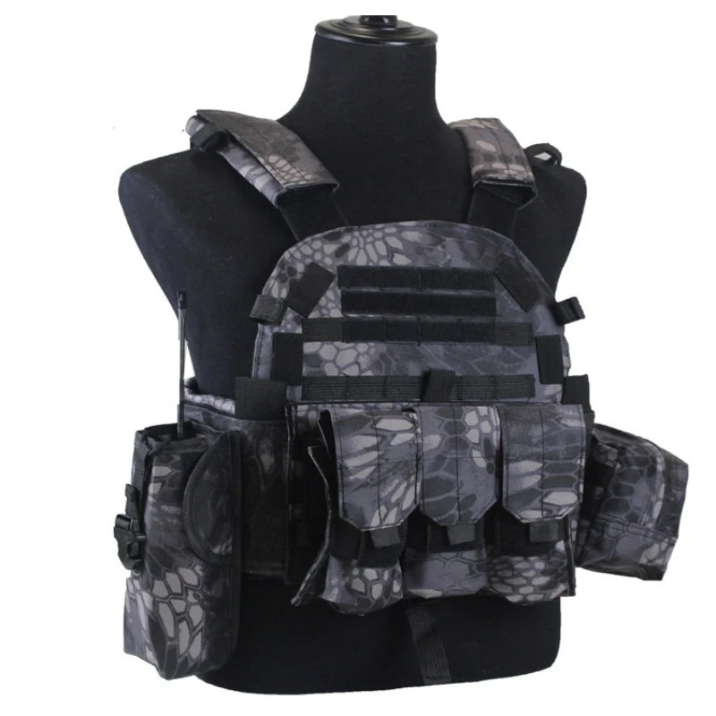 Adult Military Tactical Vest Body Armor Protection Plate Carrier Airsoft Accessories Outdoor Hunting Combat Equipment MOLLE Vest by PETAL & GLOW