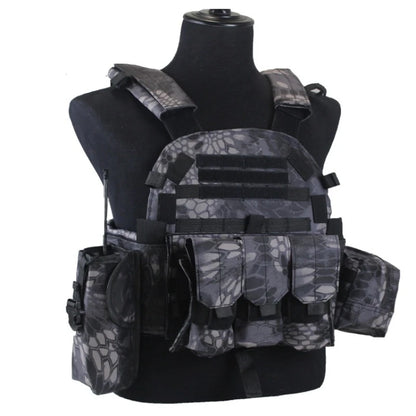Adult Military Tactical Vest Body Armor Protection Plate Carrier Airsoft Accessories Outdoor Hunting Combat Equipment MOLLE Vest by PETAL & GLOW