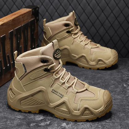 Men Tactical Boots Army Boots Mens Military Desert Waterproof Work Safety Shoes Climbing Hiking Shoes Ankle Men Outdoor Boots by PETAL & GLOW