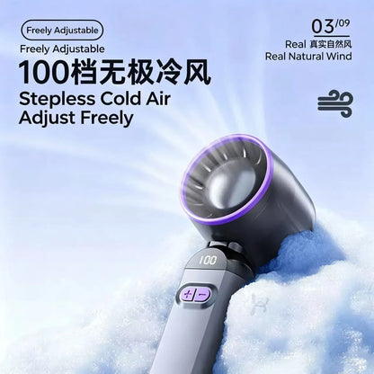 3-in-1 Handheld Neck Fan  Mini Turbo Fan 5-Speed High-speed Portable USB Rechargeable Fan for Outdoor Office