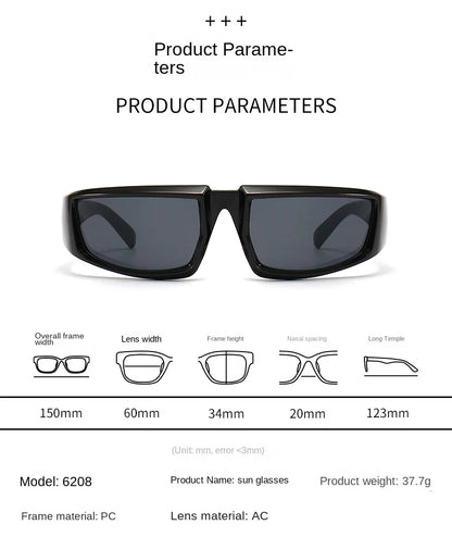 Future Science Technology Sense Sunglasses Men Women Concave Shape Sun Glasses Cool Punk Style Pair Summer Sports T206