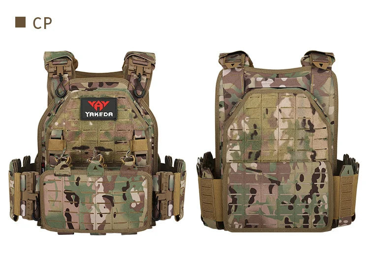 YAKEDA Tactical Vest Outdoor Hunting Plate Carrier Protective Adjustable Vest Airsoft Carrier Combat Equipment 6094 Vest by PETAL & GLOW