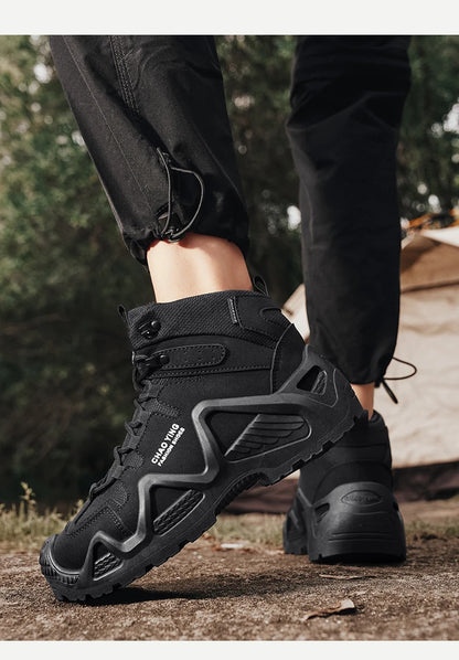 Men Tactical Boots Army Boots Mens Military Desert Waterproof Work Safety Shoes Climbing Hiking Shoes Ankle Men Outdoor Boots by PETAL & GLOW