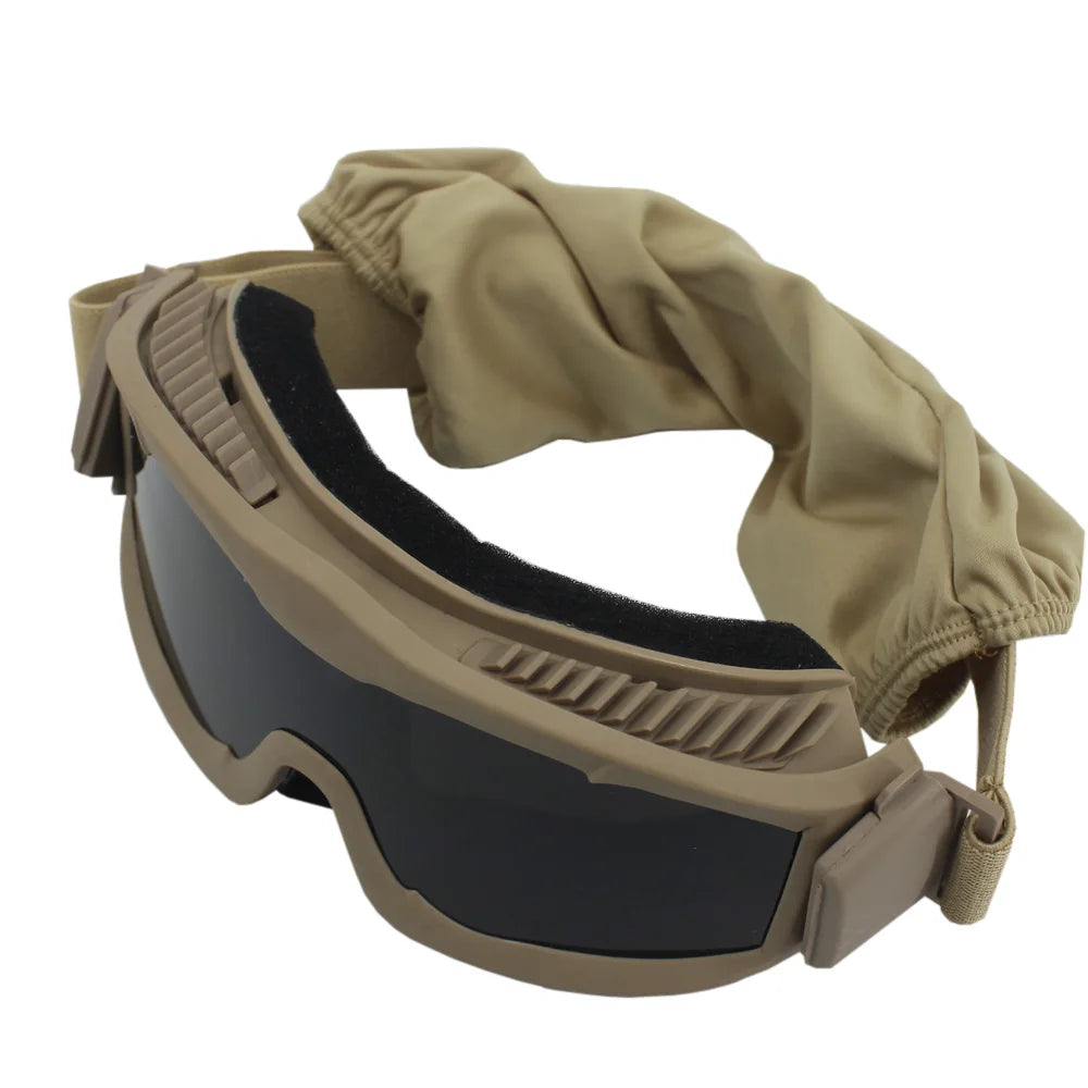 VULPO Tactical Goggles Airsoft Paintball Shooting Goggles Windproof Anti Fog Glasses Hiking Mountaineering Glasses by PETAL & GLOW