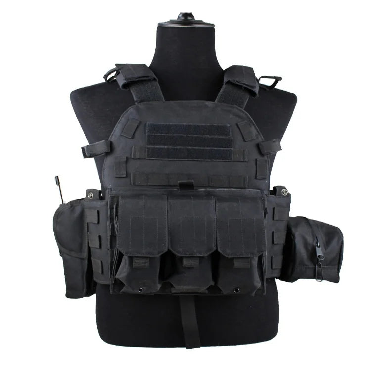 Adult Military Tactical Vest Body Armor Protection Plate Carrier Airsoft Accessories Outdoor Hunting Combat Equipment MOLLE Vest by PETAL & GLOW