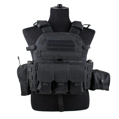 Adult Military Tactical Vest Body Armor Protection Plate Carrier Airsoft Accessories Outdoor Hunting Combat Equipment MOLLE Vest by PETAL & GLOW