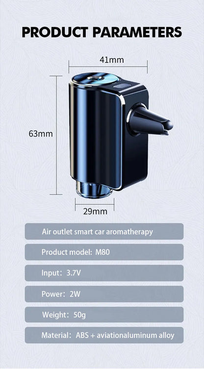 Smart Car Air Aromatherapy Diffuser Fragrance Car Air Fresheners With Three Adjustable Humidifier Essential Oil Diffuser