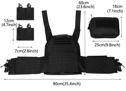 Artex New combat vest 6094 quick detachable light laser cut tactical vest black gear to carry airsoft carrier combat equipment by PETAL & GLOW