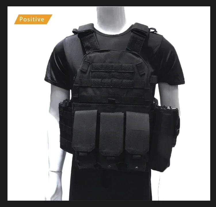 6094 Military Tactical Vest Body Armor Combat Army CS Gear Hunting Plate Carrier Airsoft Accessories Wargame Pouch Molle Vest by PETAL & GLOW
