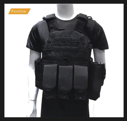 6094 Military Tactical Vest Body Armor Combat Army CS Gear Hunting Plate Carrier Airsoft Accessories Wargame Pouch Molle Vest by PETAL & GLOW