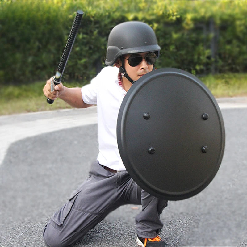 Metal Tactical Handheld Aluminum Alloy Round Shield Riot Shield Round Tactical Shield Security Equipment Security Equipment by PETAL & GLOW