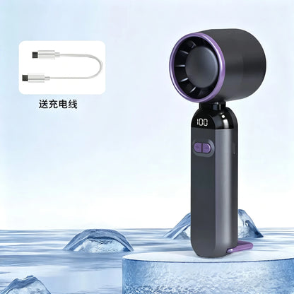 3-in-1 Handheld Neck Fan  Mini Turbo Fan 5-Speed High-speed Portable USB Rechargeable Fan for Outdoor Office