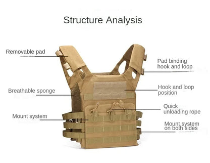 Nylon Tactical Vest Body Armor Hunting Carrier Airsoft Accessory Combat MOLLE Camo Cosplay Army Vest CS Game Jungle Equipment by PETAL & GLOW